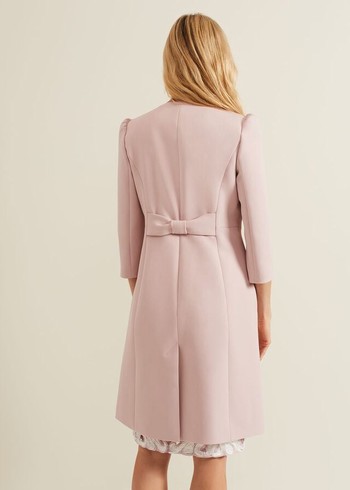 Phase Eight Venita Bow Long Coats Rose USA | 1720384-ZR